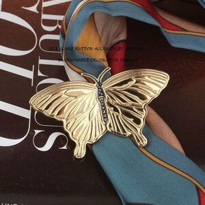 Golden Butterfly Scarf Ring